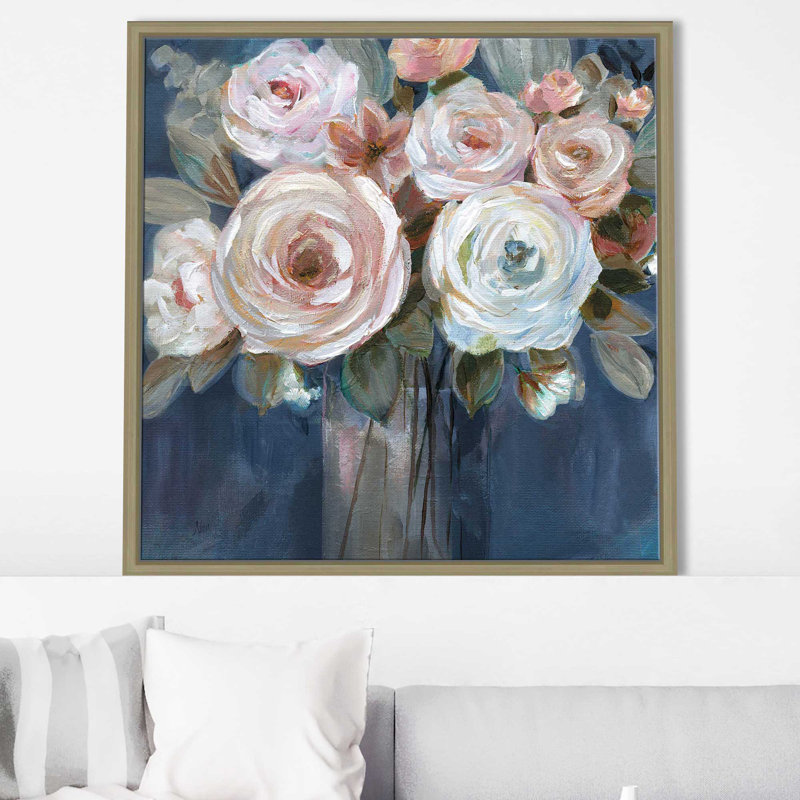Midnight Mood par Nan - Peinture, Cadre flottant champagne, H 31,5 po x l 31,5 po x P 2 po