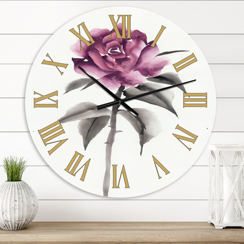 Horloge murale rétro rose, Moyen