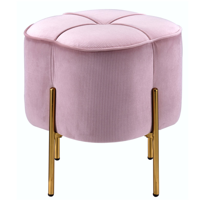 Blush And Round Ottoman