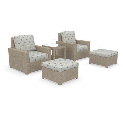 Henri Outdoor Conversation Set With Ottomans And Sunbrella Cushions