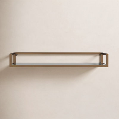 Chainbridge Rectangular Metal and Glass Accent Shelf