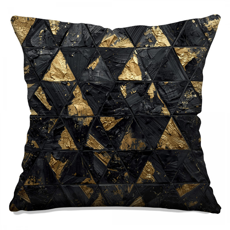 Coussins décoratifs noirs et noirs à texture triangulaire, 26 po x 26 po