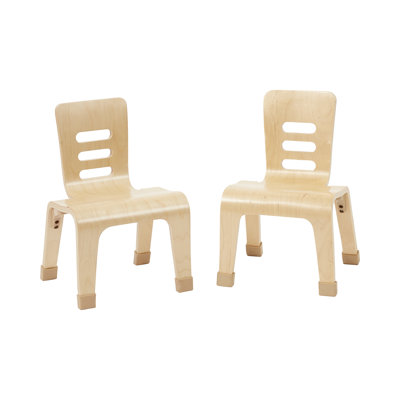 Chaise en bois cintré ECR4Kids, assise de 10 po de hauteur, meubles Montessori, paquet de 2