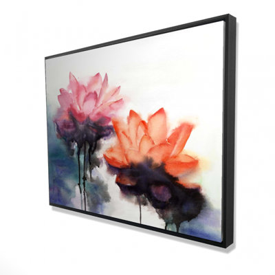 Aquarelle de fleurs de lotus sur toile