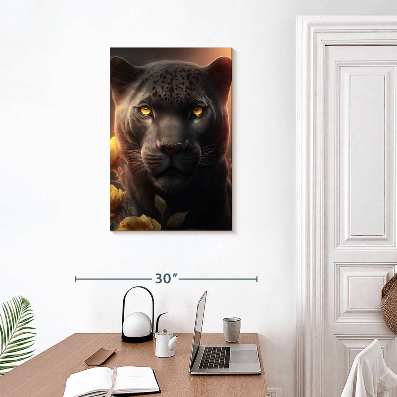 Brampt A Black Panther Portrait, 30" H x 20" W