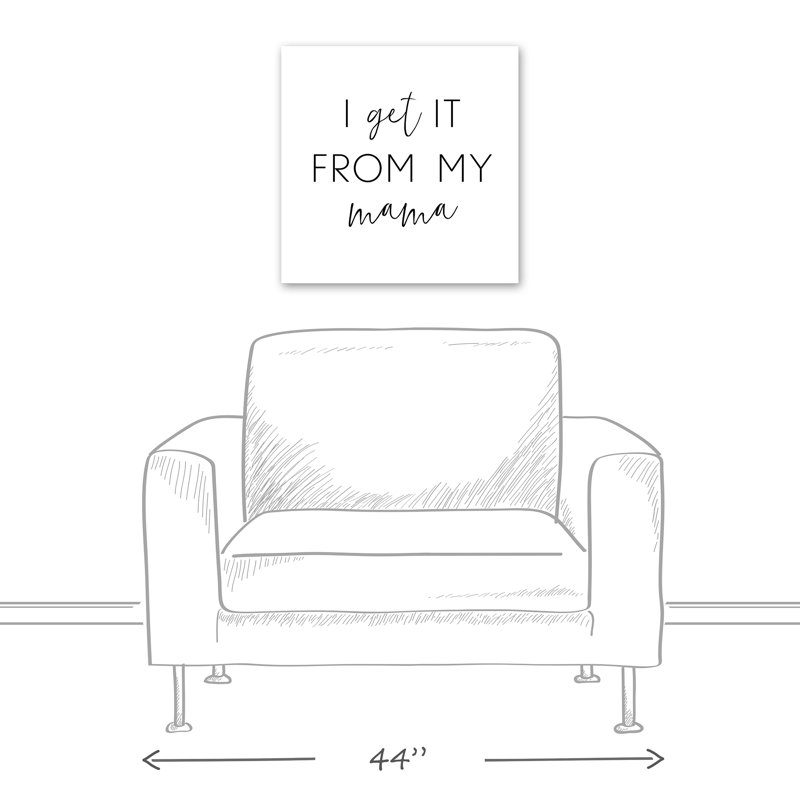 I Get It From My Mama Print On Canvas; A07EB5C8DD7D4D35BF5B9390A548BF95 Square, 20" H x 20" W x 1.25" D