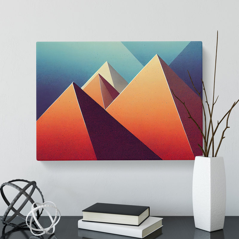 Mysterious Pyramids Abstract - Wrapped Canvas, 50cm H x 76cm W x 3cm D