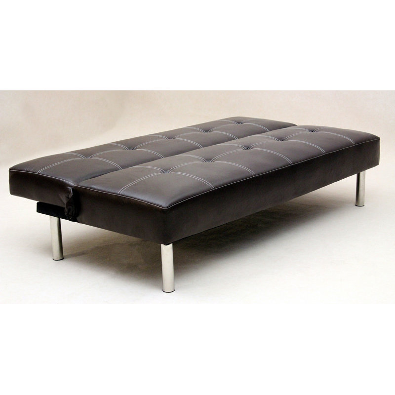 Connor Faux Leather Sleeper, Black