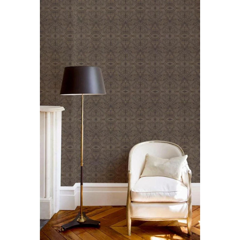 Abra Flora 10' L x 24" W Wallpaper Roll, Goldenrod, Self-adhesive, Vinyl