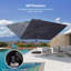Parasol rectangulaire en porte-à-faux gris décalé en aluminium 120 po x 156 po avec rotation à 360 ° et base-662226477
