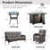Aluel 5-Pieces Outdoor Wicker Patio Conversation Furniture Set with Rocking & Swivel Chairs and Rectangular Fire Pit Table with Windshield