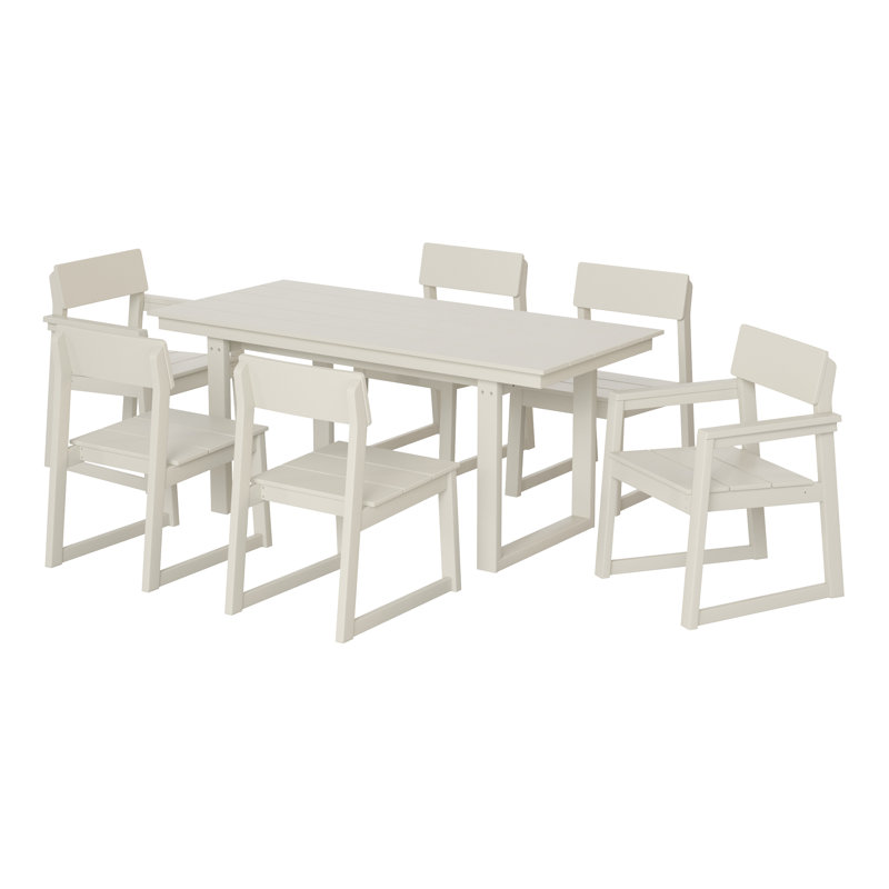 Ensemble repas d'extérieur 7 pièces 7 pièces, Beige