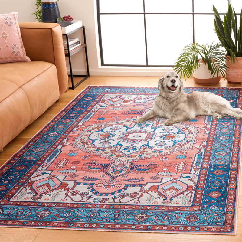Tapis Arizona 105 rouille / bleu marine, Rectangle de 5 pi x 8 pi