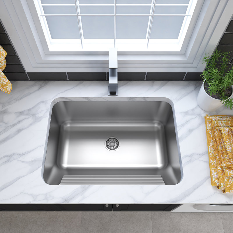 Évier de cuisine encastré avec accessoires L 24 po x l 18 po