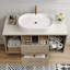 Meuble-lavabo mural avec lavabo ovale en céramique-2114973074