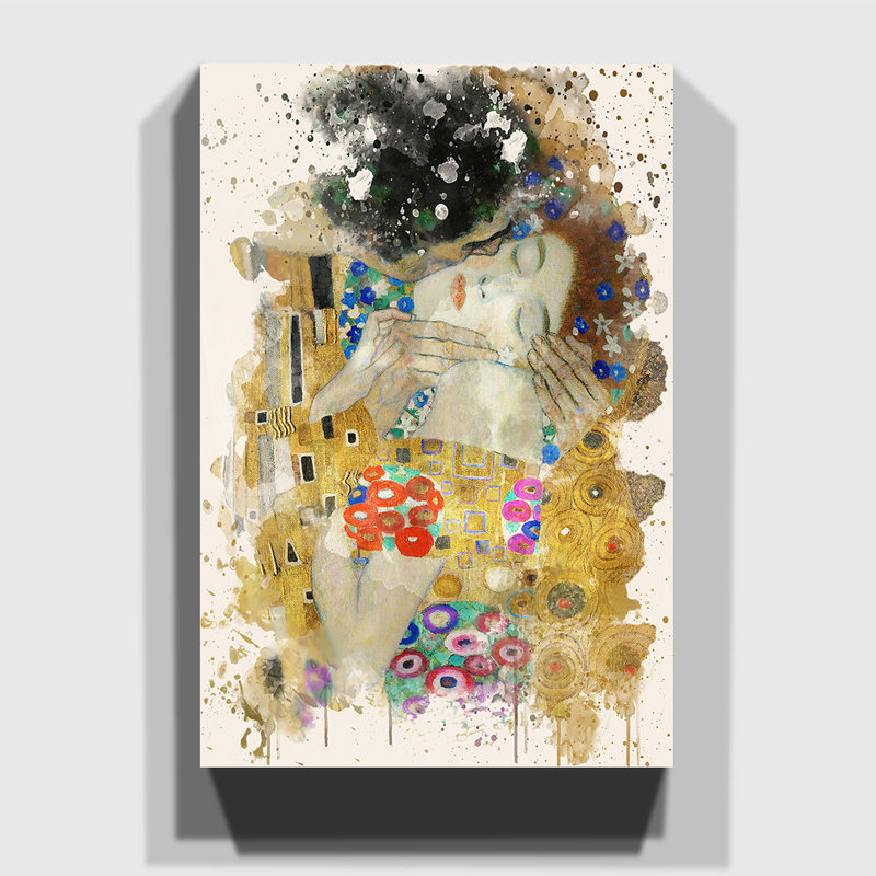 The Kiss No.4 by Gustav Klimt - Wrapped Canvas, 60cm H x 40cm W