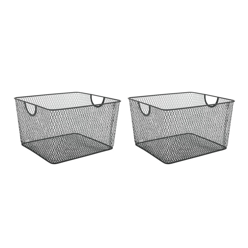 Panier en métal, Noir, H 6 po x l 9 po x P 10 po