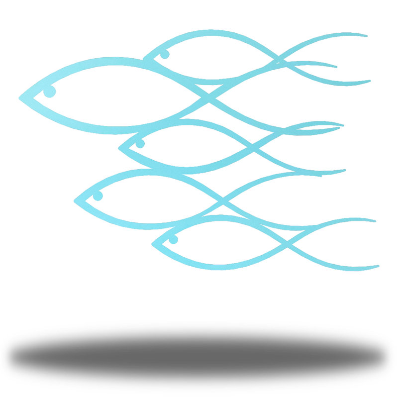 Handmade Coastal Fish Wall Decor, Sea Foam, 18" H x 18" W x 0.01" D