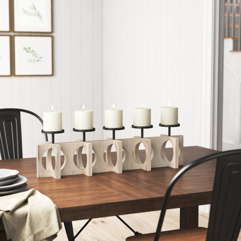 Bougeoir de table en bois 9 po Devi