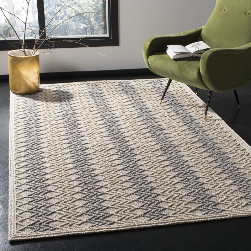 Hamlin Trace Hand Tufted Wool Chevron Rug, Rectangle 4' x 6'