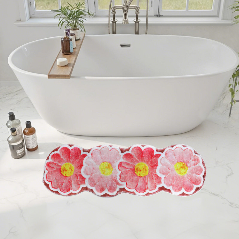Tapis pour salle de bain Flower, Tapis de couloir 1 pi 4 po x 3 pi 11 po