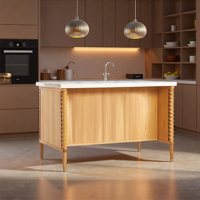 Îlot de cuisine avec tiroirs et armoire de rangement