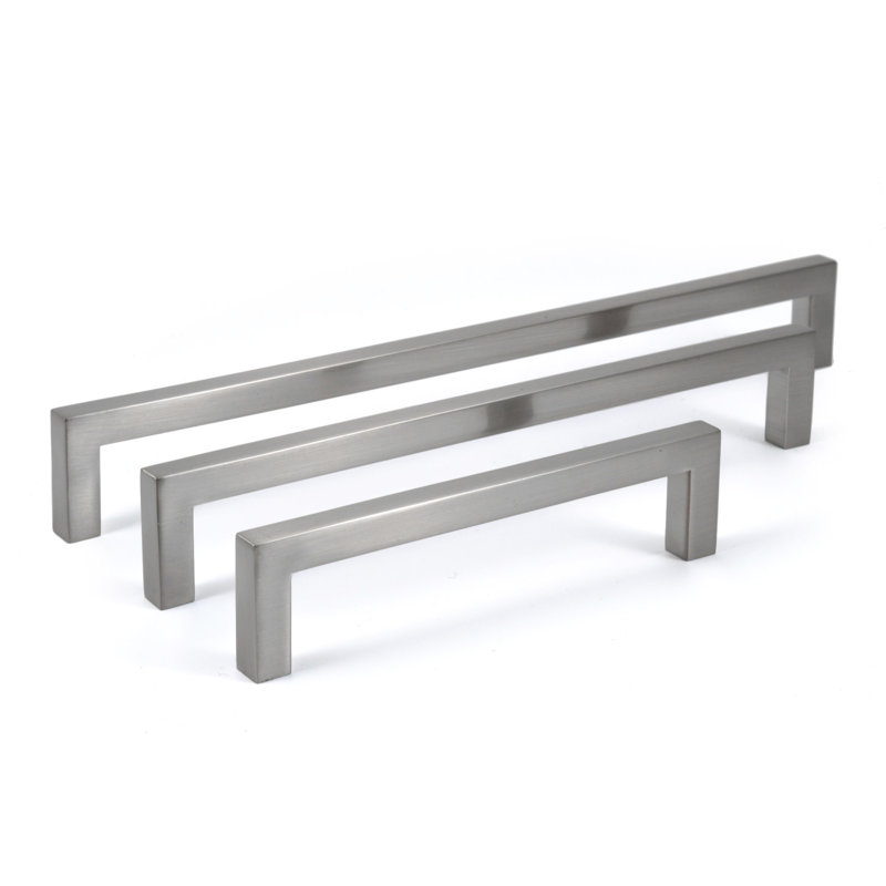 Poignée barre en zinc uni, 12.5", Nickel brossé