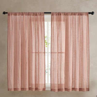 Solid Semi-Sheer Curtain Panels