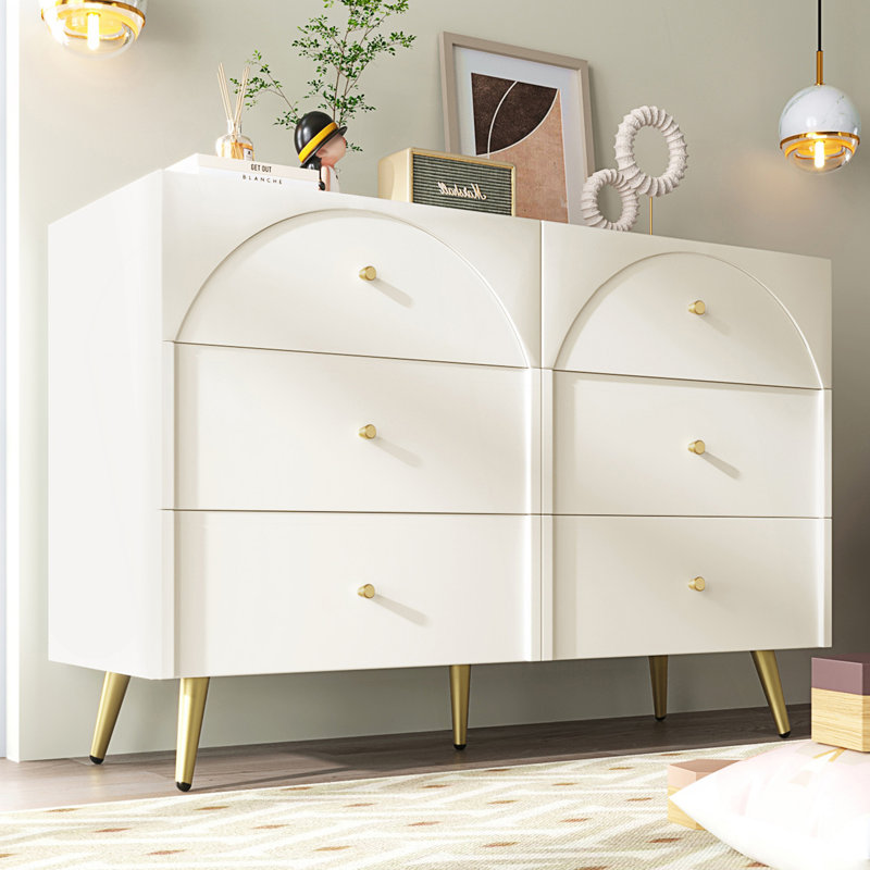 Buffet décoratif, armoire de salle à manger moderne, buffet avec 6 tiroirs