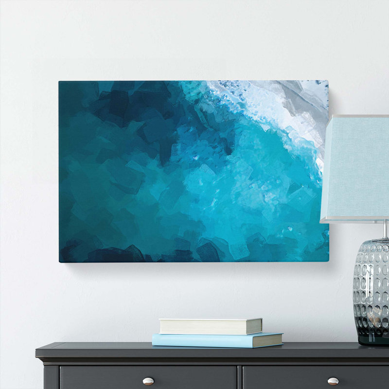 Wave Against Swanbourne Beach In Abstract - Wrapped Canvas, 35cm H x 50cm W x 3cm D