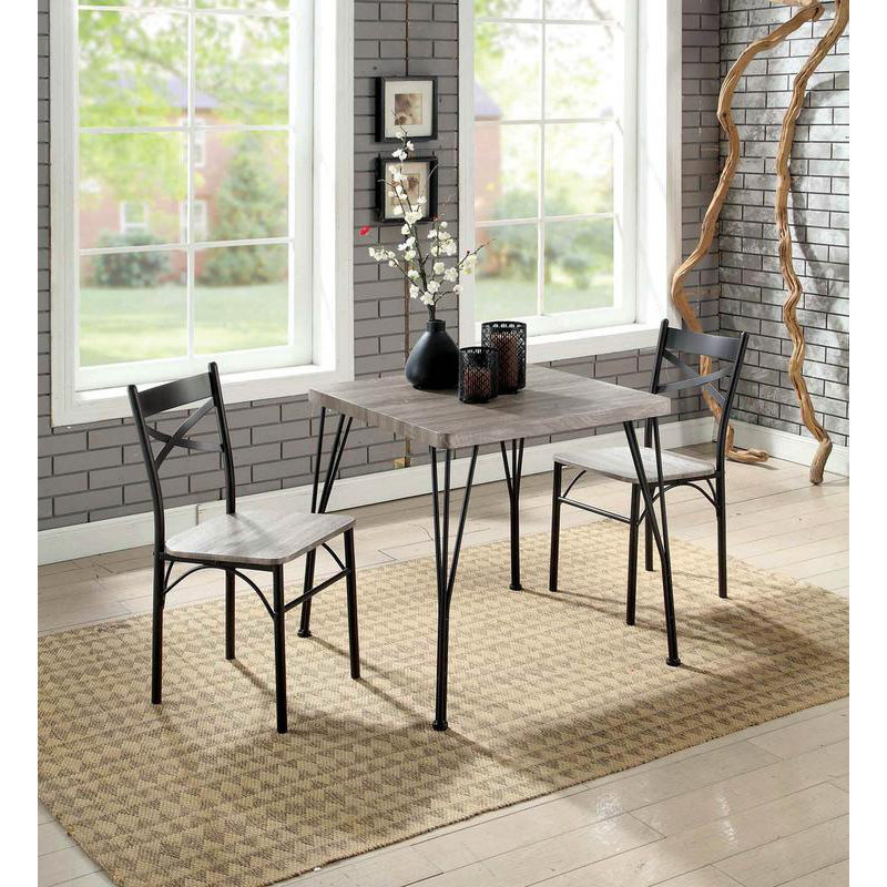 Mitzi 2 - Person Dining Set, Natural/Dark Bronze