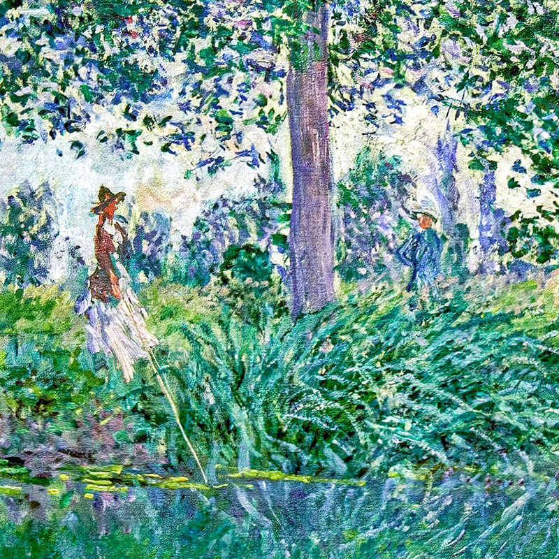 «Fishing on the River Epte», 1887, reproduction d'art sur toile, 40.25" H x 48.25" W