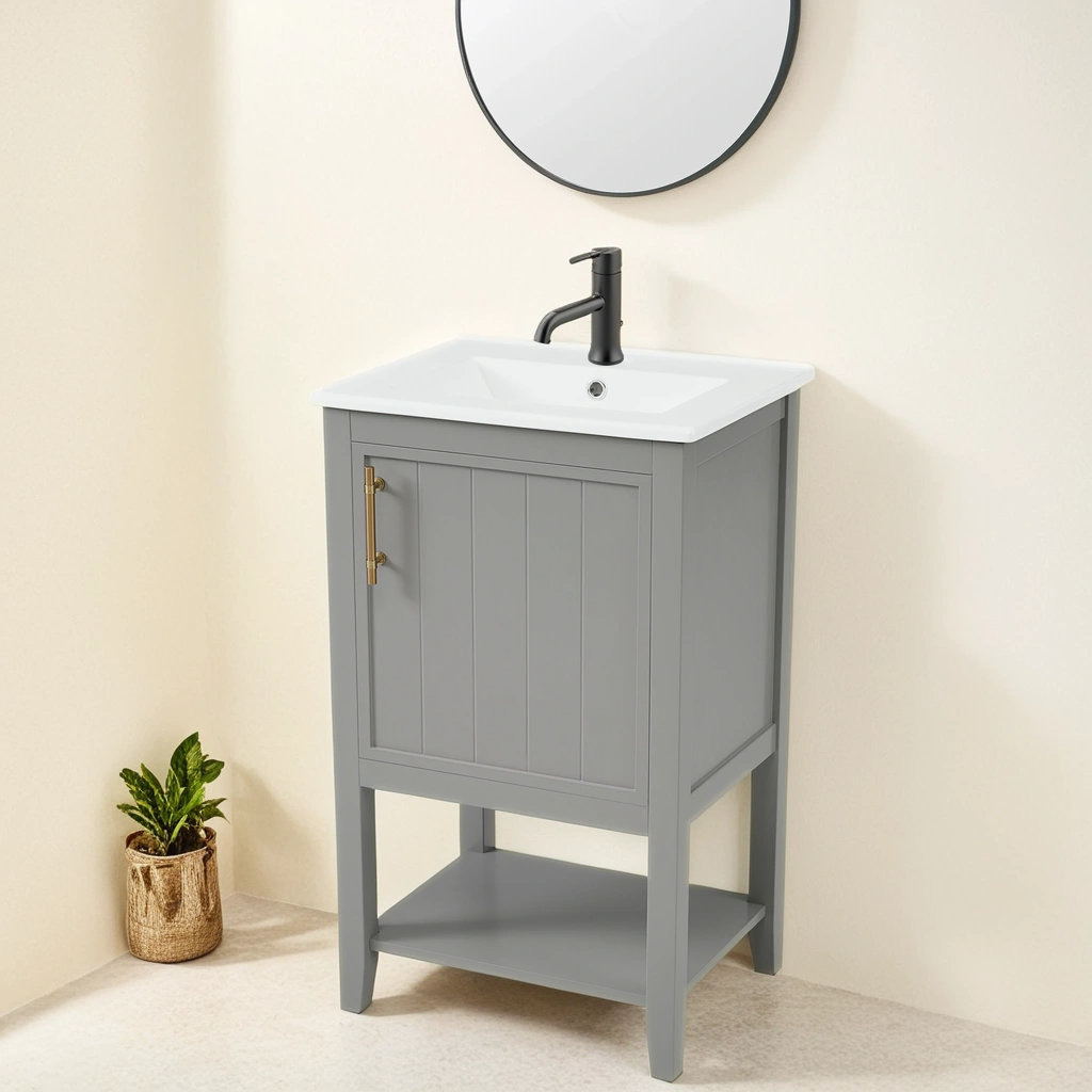 Winston Porter Nurettin 20 Free Standing Single Bathroom Vanity With