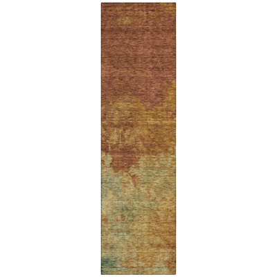 Julian Orange Washable Indoor-Outdoor Rug - 