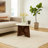 Kali 27" Round Coffee Table White Genuine Marble Tabletop Brown Mango Wood Sculptural Base