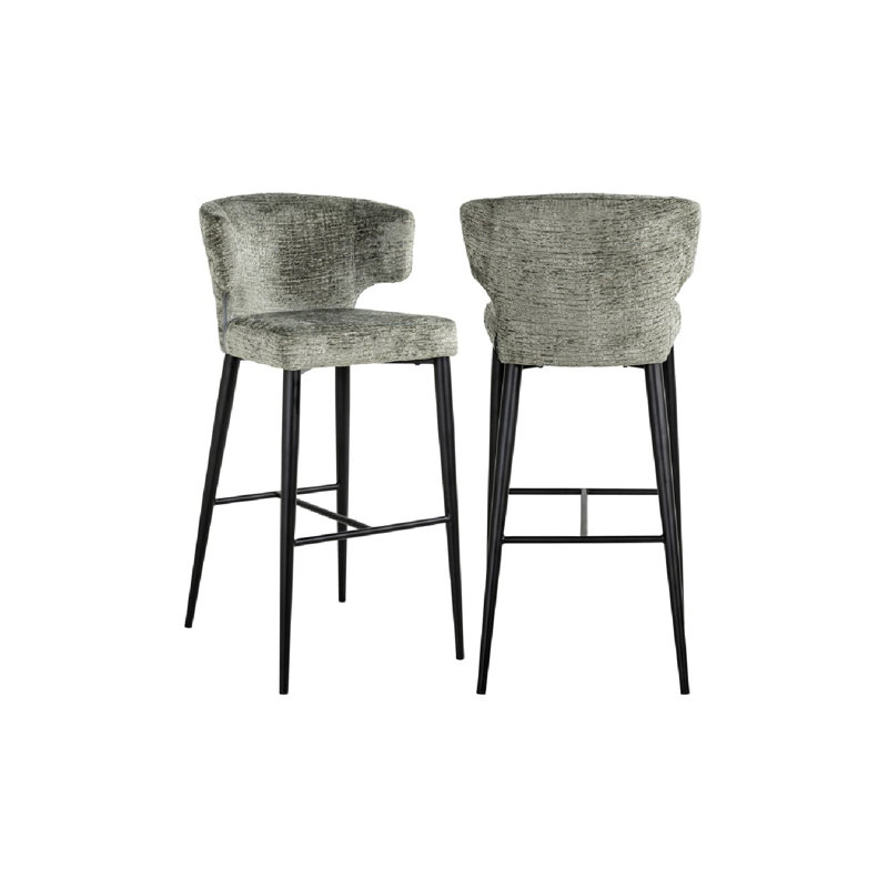 Taylor Upholstered Counter Stool with Metal Frame, Gray