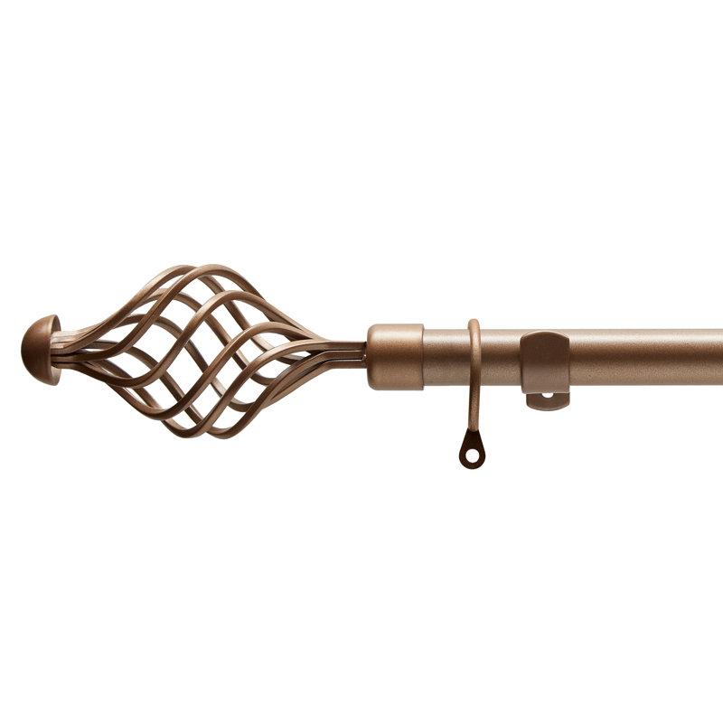 Rheba Adjustable Curtain Pole Set, 6cm H x 120cm W x 6cm D, Gold