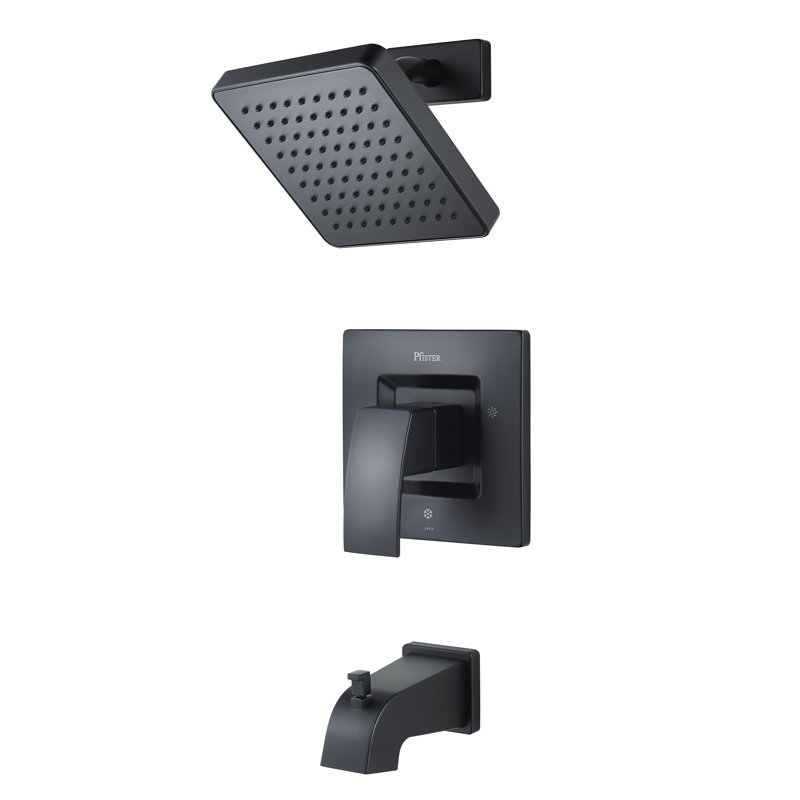 Kenzo Pressure-Balanced Tub and Shower Faucet, Matte Black