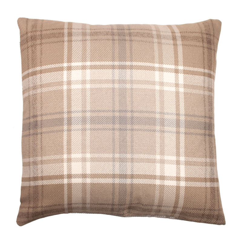 Angus Plaid Square Cushion Cover, 60 x 60 cm, Natural Grey