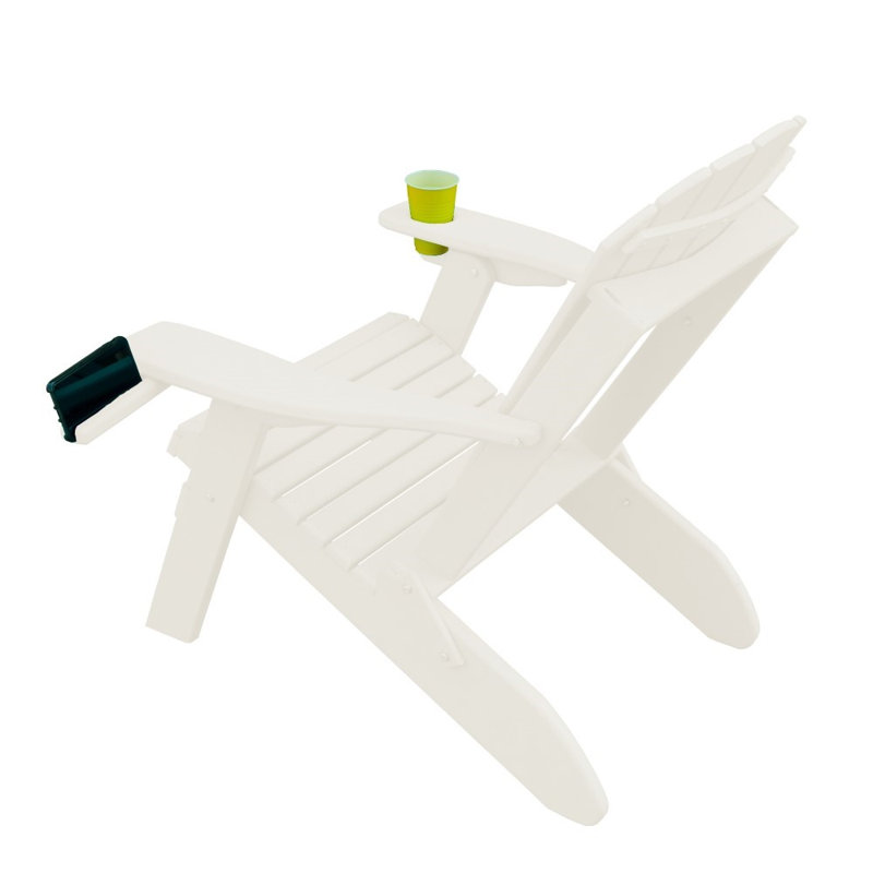 Dermando Foldable Outdoor Adirondack Chair, Bright White