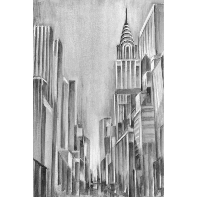 Paysage urbain Art déco I, H 12 po x l 8 po