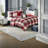 Rustic Red Quilt Bedding Sets, Polyester, Cozy Farmhouse Style For Home