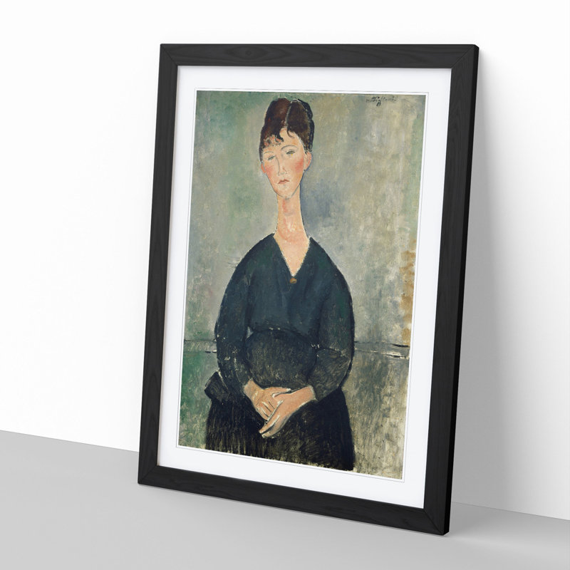Cafe Singer by Amedeo Modigliani - Picture Frame Painting, Black Framed, 48cm H x 36cm W x 2cm D