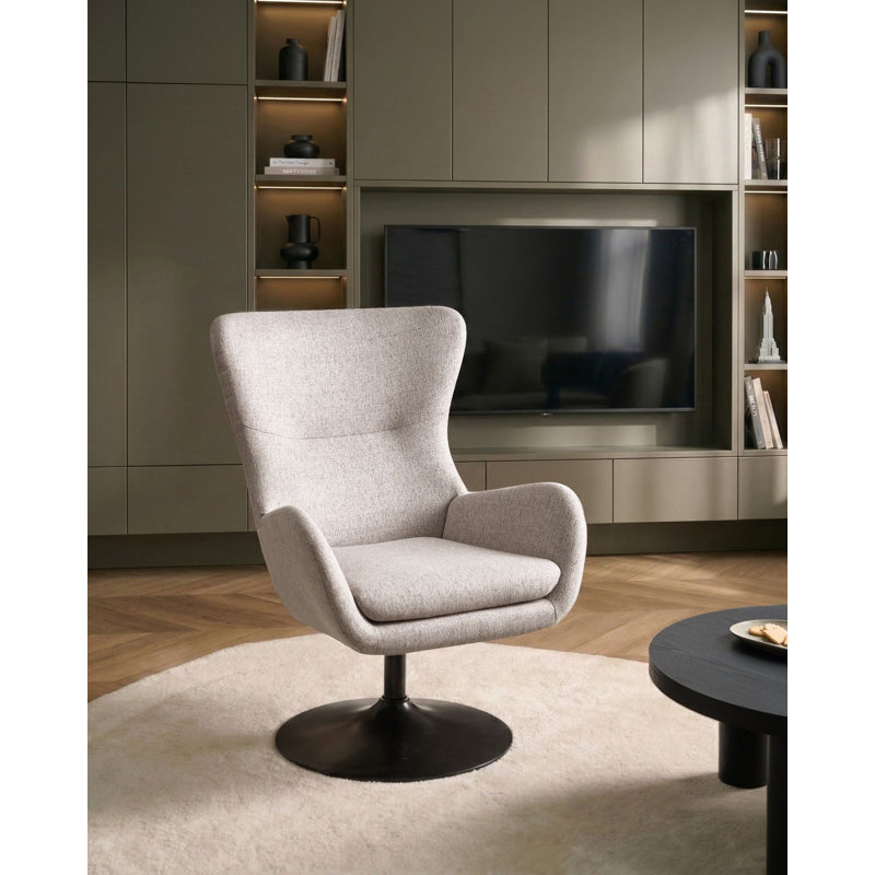Upholstered Swivel Armchair, Brown