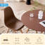 Ensemble de table de salle à manger 5 pièces pour 4, table de cuisine 35,5 po avec pieds, pieds en bois massif, sièges en plastique, brun-1154458849-1154458698-1142735980