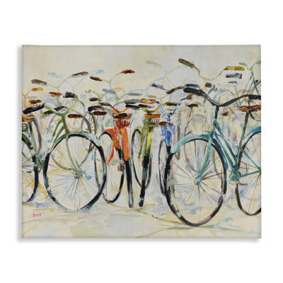 Toile abstraite de bicyclettes expressives, design par Dusza