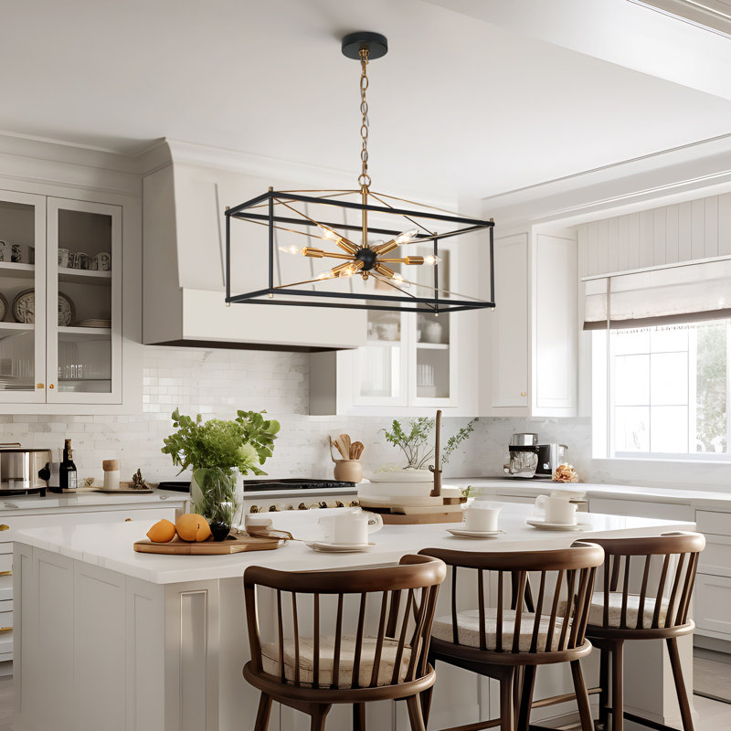 Marval 8-Light Kitchen Island Cage/Lantern Pendant