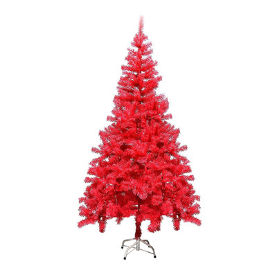 Arbre de noël artificiel pin rouge en pvc