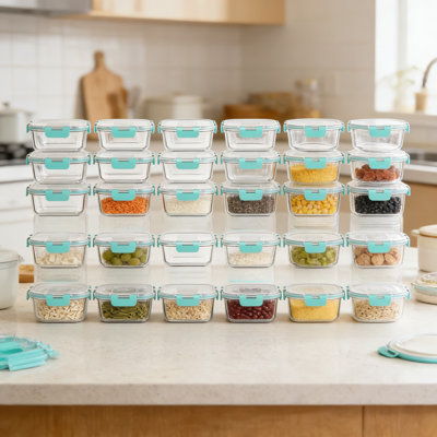 12-Piece Glass Food Storage Containers Set With Airtight Lids, BPA-Free Borosilicate Glass Meal Prep Containers For Microwave, Oven, Freezer & Dishwasher, Leakproof Lunch Containers