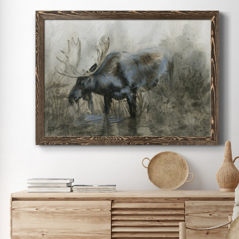 Élan majestueux - reproduction d'art sur toile, H 31,5 po x l 23,5 po x P 1,5 po, Noyer